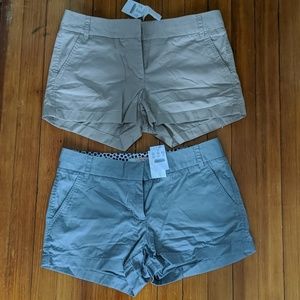 NWT J Crew Chino Shorts Size 6 - Grey and Khaki